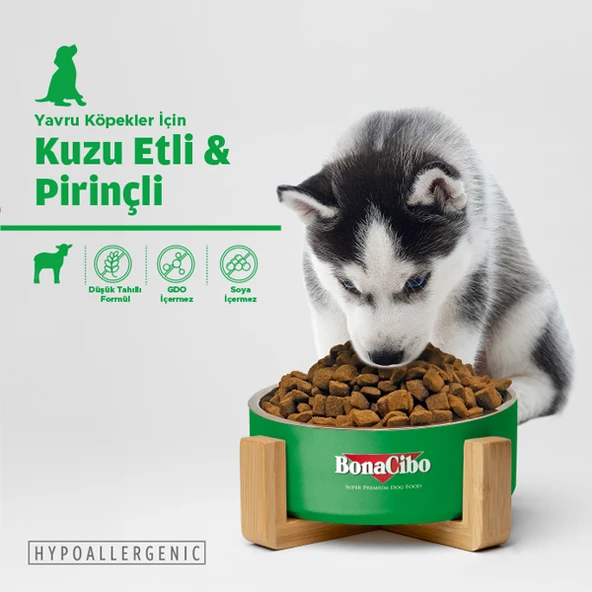 BonaCibo Puppy Lamb & Rice Kuzu Etli ve Pirinçli Yavru Köpek Maması 3 kg - 2