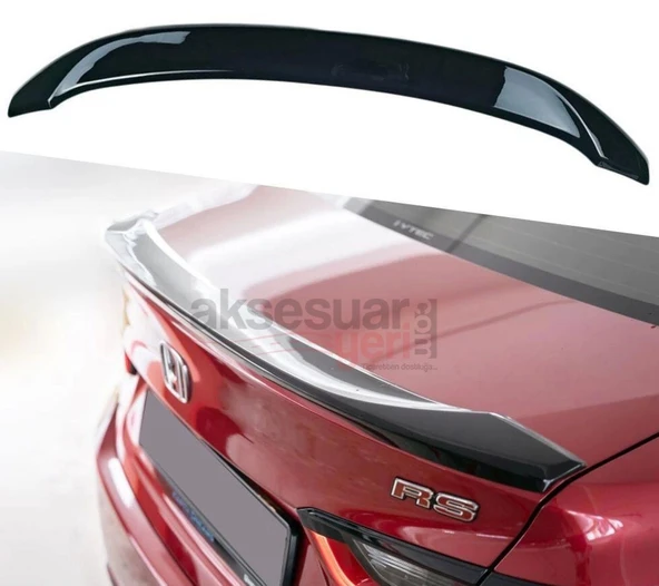 Honda City RS 2020 Bagaj Üstü Spoiler Parlak Siyah Boyalı İthal Ürün Plastik - 5