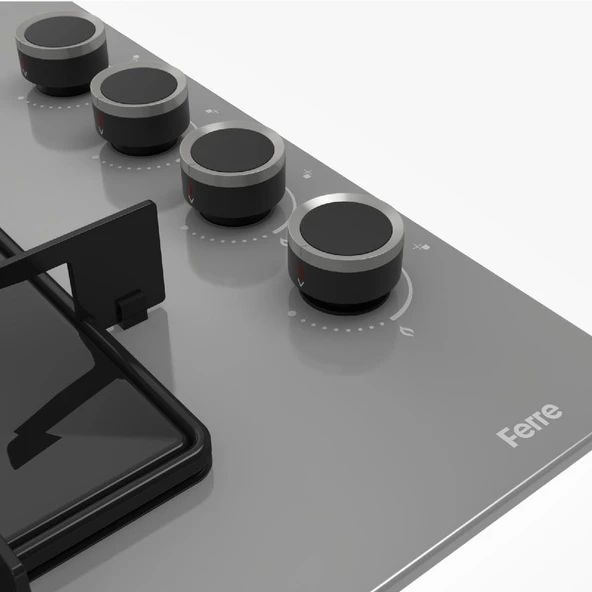 FERRE SS208 KARE EMAYE IZG. GRİ CAM OCAK - 3