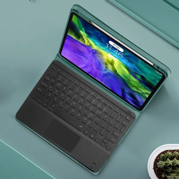 TriLine 9.7” RGB Renkli Aydınlatmalı İngilizce Bluetooth Klavye 24.5X17.5 cm İnce Slim Şarj Edilebilir - Resim 2