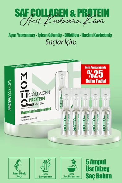 Motto Plus Professional İşlem Görmüş Saçlar Için Dökülmeye Karşı Etkili Acil Kurtarma Bakımı Saf Multivitamin 5'li Ampul - Resim 3
