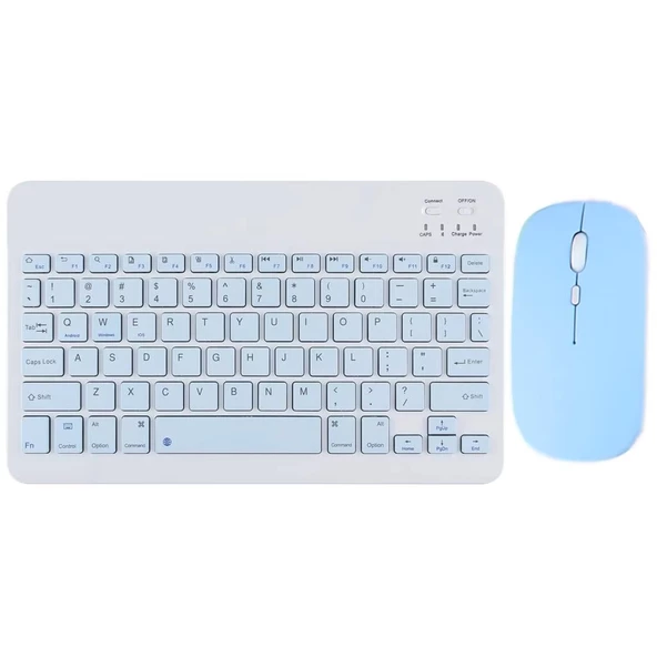 Tüm Cihazlara Uyumlu Kablosuz Bluetooth Klavye ve Mause Seti Tablet Telefon iPad Samsung Galaxy Honor Redmi Lenovo - 4