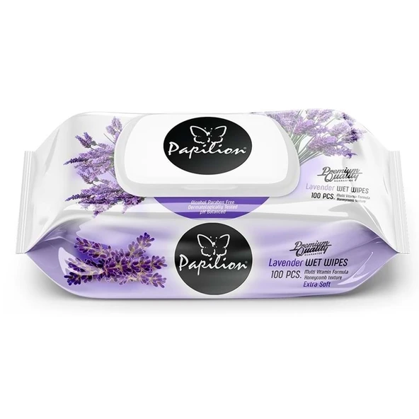 Papilion Islak Havlu Mendil 100 Yaprak Lavanta (12 Li Set) 1200 Yaprak - 2