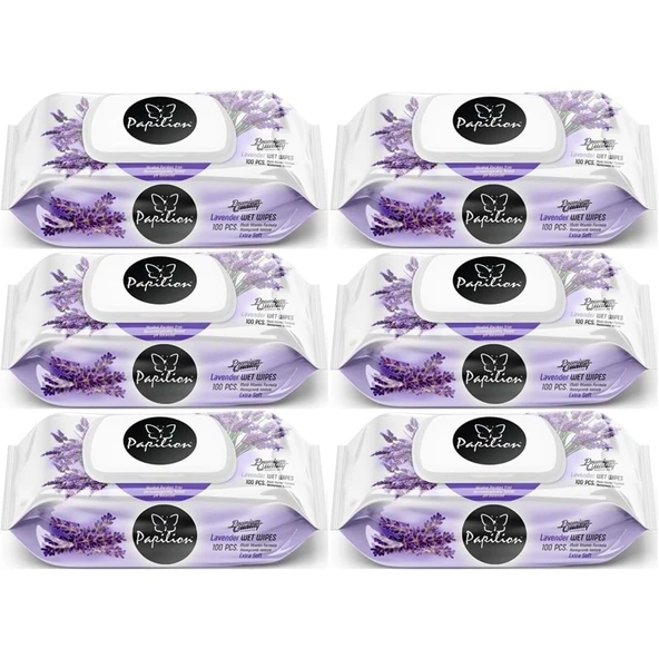 Papilion Islak Havlu Mendil 100 Yaprak Lavanta (6 Lı Set) 600 Yaprak ürün görseli