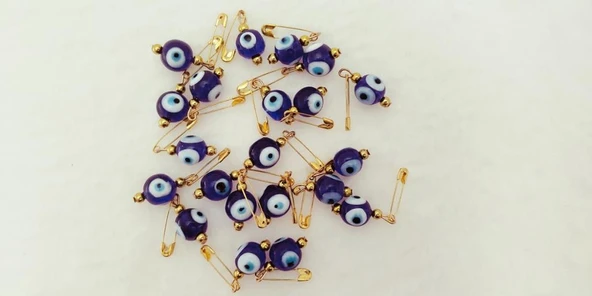 Hdmarketim 20 Adet 1,2 Cm Maşallahlık İğneli Cam Nazar Boncuğu ürün görseli