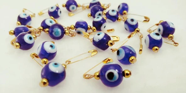 Hdmarketim 20 Adet 1,2 Cm Maşallahlık İğneli Cam Nazar Boncuğu - Resim 6