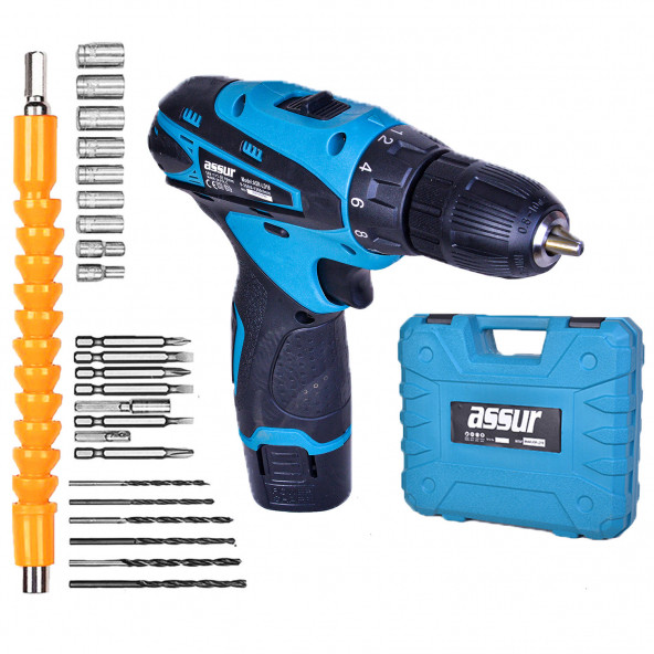 Assur Pro 12V 4Ah Çift Akülü 27 Parça Set Şarjlı Matkap - 3