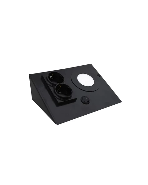 3W Siyah Çift Prizli Metal Tezgah Aydınlatma 3200K Sarı Işık - 1