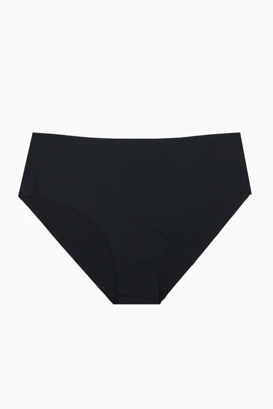 Siyah Lazer Kesim İz Yapmaz Yüksek Bel Külot ürün görseli 1