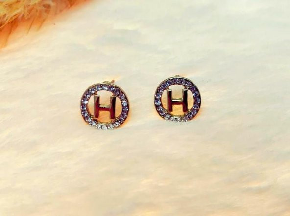 Hdmarketim Vintage Swaraoski Taşlı Harfli  Küpe - 2