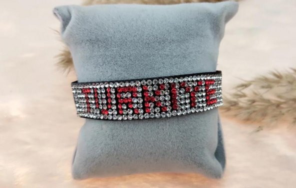 Hdmarketim Swarovski Taşlı Türkiye Yazılı Ayarlanabilir Bileklik - 2