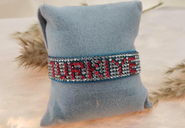 Hdmarketim Swarovski Taşlı Türkiye Yazılı Ayarlanabilir Bileklik - 2
