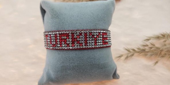 Hdmarketim Swarovski Taşlı Türkiye Yazılı Ayarlanabilir Bileklik - 2