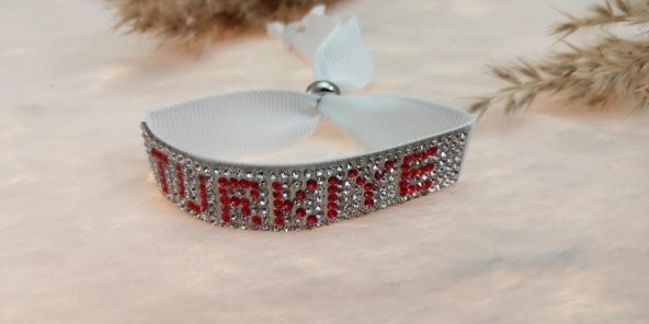 Hdmarketim Swarovski Taşlı Türkiye Yazılı Ayarlanabilir Bileklik ürün görseli