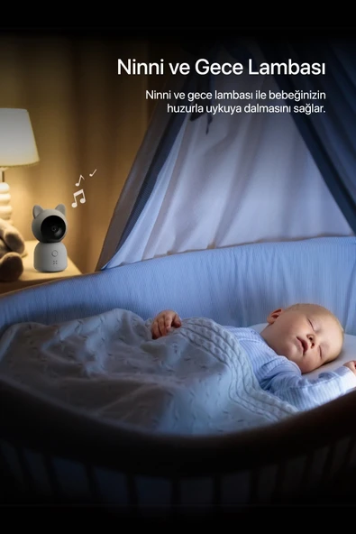 Xenon Smart Akıllı Bebek Kamerası Dijital Monitörlü 5" LCD Smart Baby Camera X7202 - 7