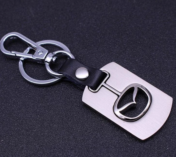 Mazda Logolu Krom Deri Oto Araba Anahtarlık - 2