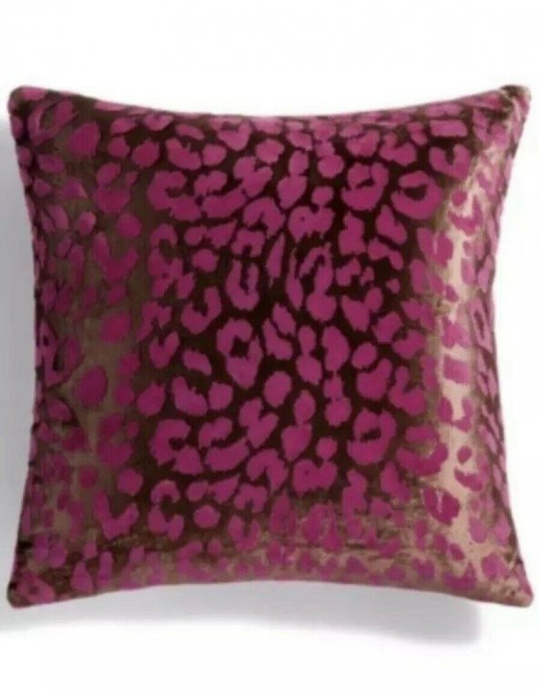 Tatil Şerit Mor Baskılı Dekorasyon Yastık