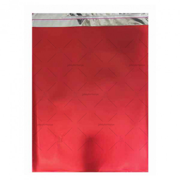 Mat METALİZE En: 30cm x BoY: 45cm MaT Bantlı KIRMIZI Hediye PAKETİ (20 adet) - 2