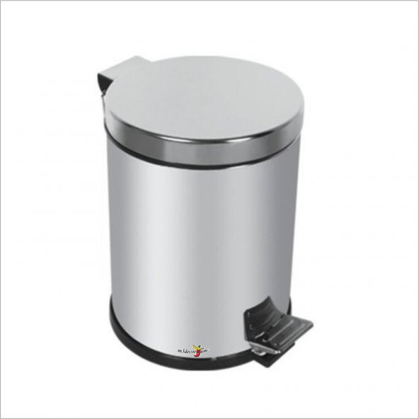 Banyo Wc Ofis Masa Altı İçin Orta Boy 12 LT Pedallı Kovalı Krom Küflenmez Paslanmaz Çelik Çöp Kovası