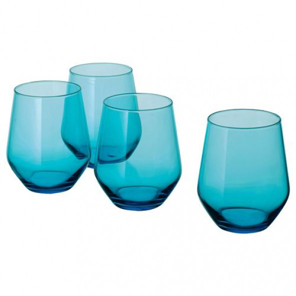 IKEA IVRIG 4 ADET 45 CL CAM BARDAK SETİ TURKUAZ