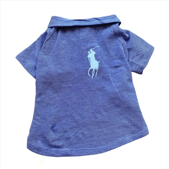 RL Denim Blue Polo Yaka Tişört Kedi Kıyafeti  Kedi Elbisesi - 2
