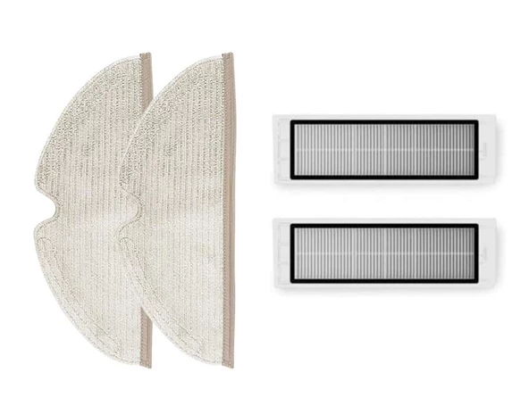 Roborock s6 Pure Aksesuar Seti 2 adet tam yüzeyli fiber mop bezi 2 adet hepa filtre