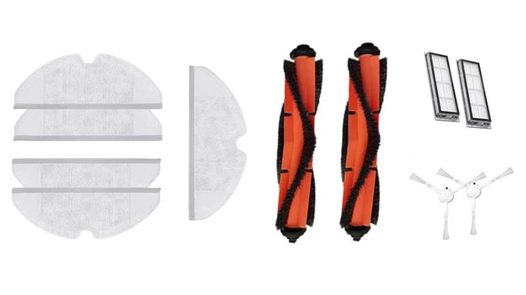 Xiaomi Mi Robot Vacuum Mop Essential 2 in 1 Robot Süpürge ve Paspas Aksesuar Seti 5 adet  fiber mop bezi 2 adet hepa filtre 3 adet yan fırça 2 adet ana fırça