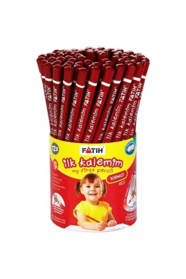 Fatih Kurşun Kalem Jumbo Üçgen Başlangıç Kalemi Kırmızı (72 Li Paket)