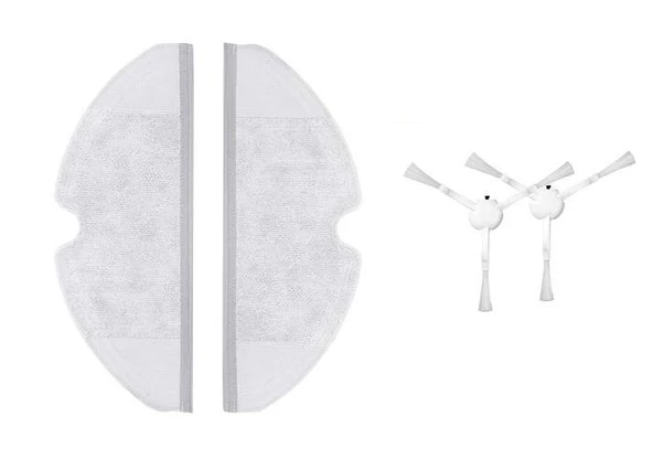 Xiaomi Mi Robot Vacuum Mop Essential 2 in 1 Robot Süpürge ve Paspas Aksesuar Seti 2 adet fiber mop bezi 2 adet yan fırça