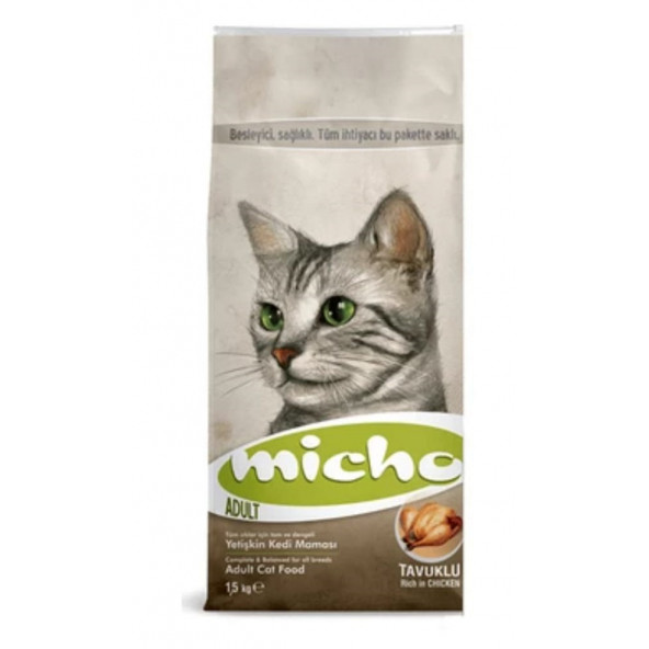 Micho Adult Cat Tavuklu (Hamsi ve Pirinç eşliğinde) Yetişkin Kedi Maması 1,5 Kg.