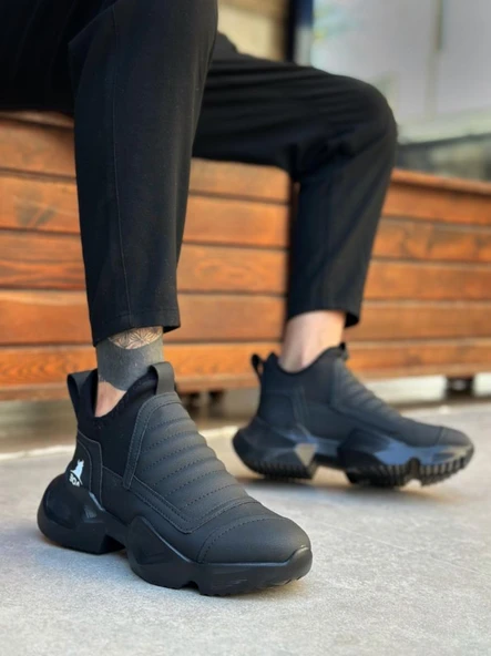 BA0401 Bağcıksız Rahat Yüksek Taban Erkek Spor Yarım Bilek Bot ürün görseli