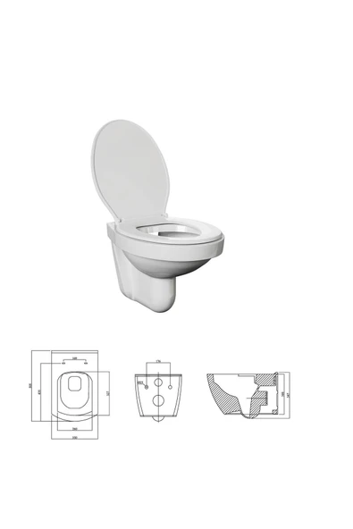 Karen Banyo Stella Kanallı Asma Klozet,  Kapak Dahil - Resim 2