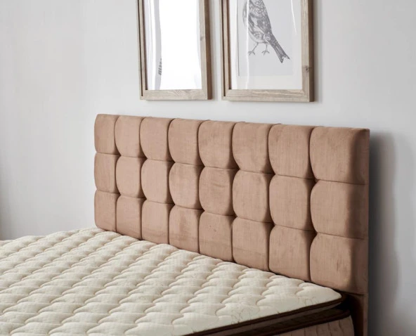 Niron W. Cotton 150x200 cm Çift Kişilik Pedli Yatak Baza Başlık Takımı - Kumaş Baza, Başlık ve Yatak Seti - 3