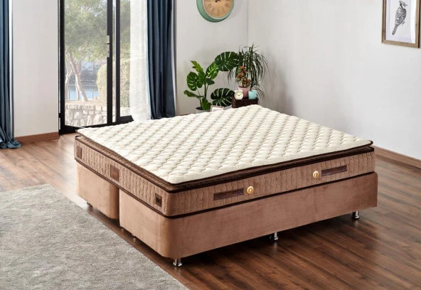 Niron W. Cotton 150x200 cm Çift Kişilik Pedli Yatak Baza Başlık Takımı - Kumaş Baza, Başlık ve Yatak Seti - 7