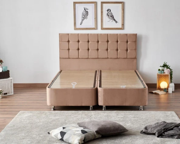 W. Cotton 180x200 cm Çift Kişilik Pedli Yatak Baza Başlık Takımı - Kumaş Baza, Başlık ve Yatak Seti - 5