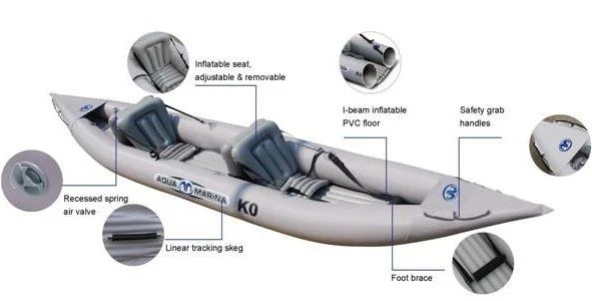 Aqua Marina K0 Leisure Kayak Inflatable Floor Kürekli - 2