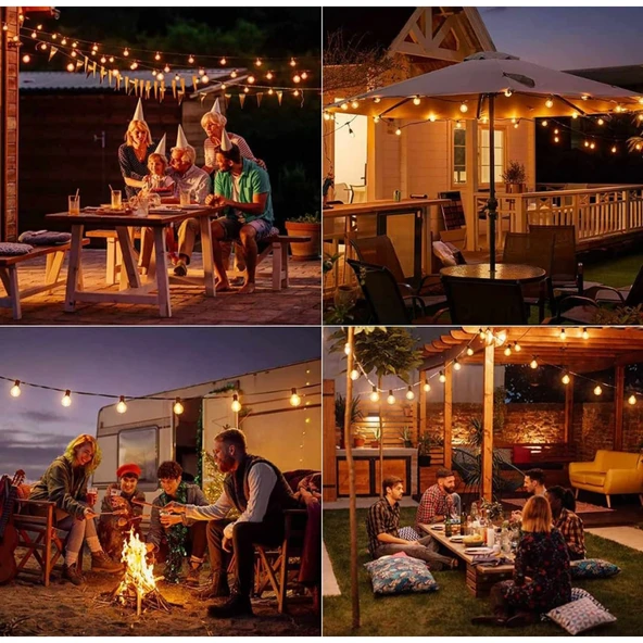 Horoz Elektrik Karnaval Dış Mekan Aydınlatma 20 Li Ampul Takılabilir 10 Mt