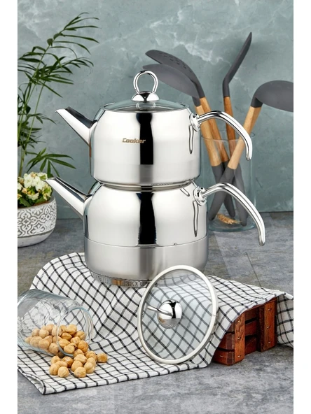 Cooker Tuana Çelik Çaydanlık Mini Boy Sade