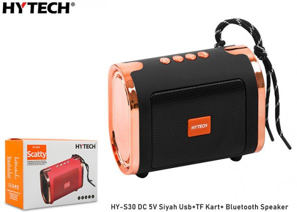 Hytech HY-S30 DC 5V Bluetooth Speaker Siyah Usb+TF Kart+