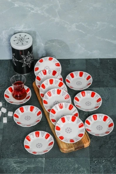 Cooker Ckr3627 Kahveci Porselen Yaldızlı 12 Adet Çay Tabağı-11cm - Resim 3