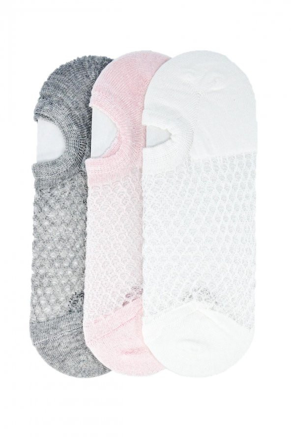3lü Kadın Arı Kovanı Desenli Çorap 3433-B3