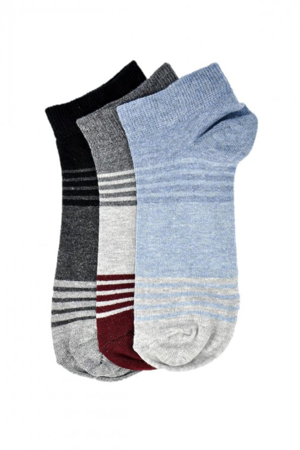 3lü Erkek Çember Desenli Çorap 4402-B3