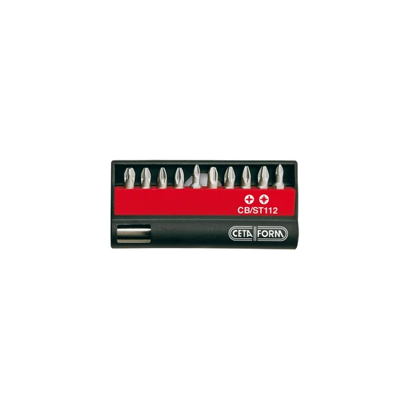 11 Parça (Yıldız/Pozidriv)  Bits Uç Takımı - 1/4" Bits Tutucu ile - 1