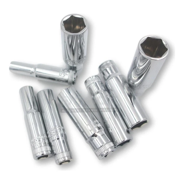 8 Parça 1/4" 6 Köşe Derin Lokma Anahtar Takımı (Raylı) - 3