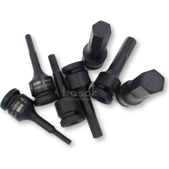 7 Parça 1/2'' Allen Uçlu Havalı Lokma Takımı (Raylı) - Resim 3