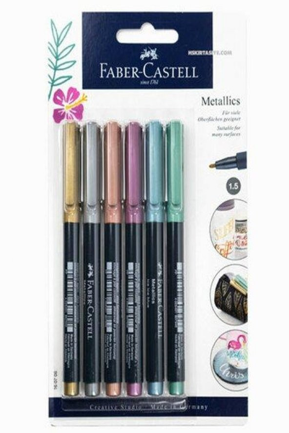 FABER KECELI KALEM METALIK KARISIK RENK 6 LI ürün görseli