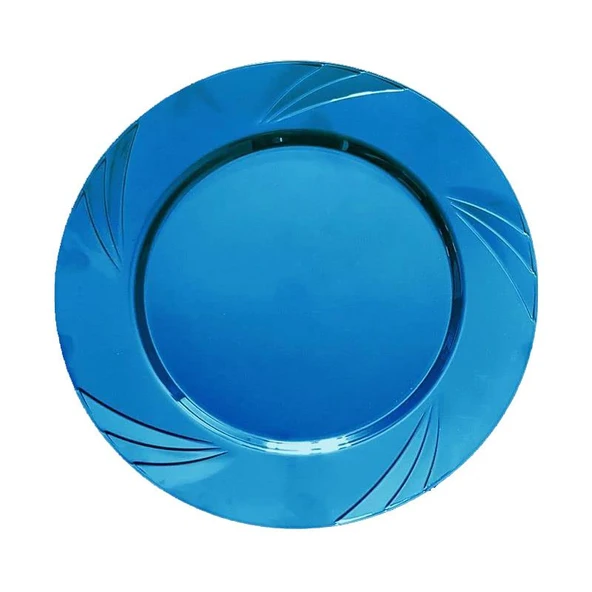 Kullan At Parti Davet Sunum Servis Plastik Sert Mika Tabak - 26 Cm. - Turkuaz - 6 Adetlik Paket - Resim 2