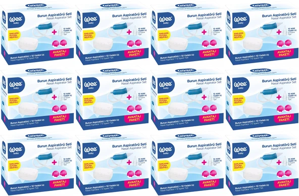 Wee Baby Burun Aspiratörü Seti Şeffaf (WEE945) (12 Li Set)
