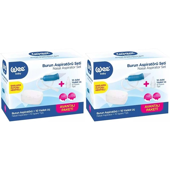 Wee Baby Burun Aspiratörü Seti Şeffaf (WEE945) (2 Li Set) ürün görseli 1