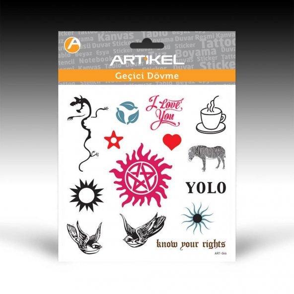 ART-066 Geçici Dövme,Geçici Tattoo 15,5x15,5 cm,Vücut Dövmesi,Kol Bilek Dövme,Boyun Dövme,Sırt Dövme - 2